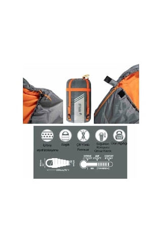 Bestway Pavillo Hiberhide 5 (3-8 C) Uyku Tulumu Turuncu 230 x 80 x 60 CM Gri