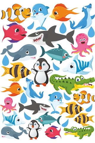 Stiker Çocuklar İçin Banyo İçi Suya Dayanıklı İç Mekan Çıkartmaları 431573899 Gri