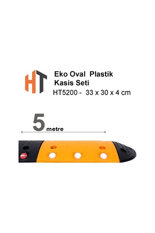 Eko Oval Hız Kesici, Plastik Kasis Seti 33x30x4 Cm 5 Metre