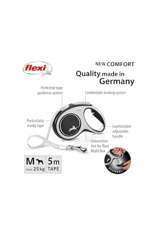 Flexi New Comfort M Beden Siyah 5mt Şerit Tasma Genel