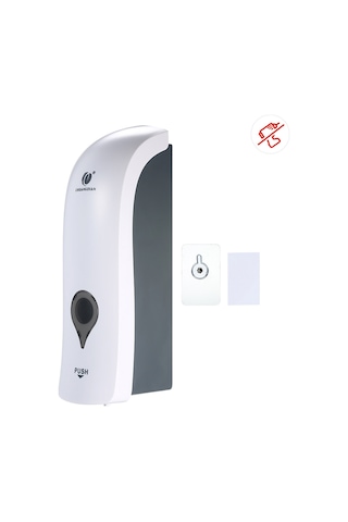 Vkemall Duvar Montajlı 300ml El Sabunu Dağıtıcı - Ev Ve Otel Banyoları İçin Manuel Basma Tipi, Delme Yok Kurulum, Beyaz Cd-1049a Diğer