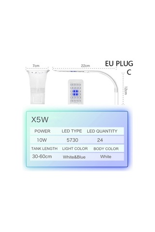 Silkroadselect Duoliang Shop C Stili Süper Ince Led Akvaryum Işığı Su Bitkileri Işık Büyütüyor Su Geçirmez Klipsli Lamba Çok Renkli