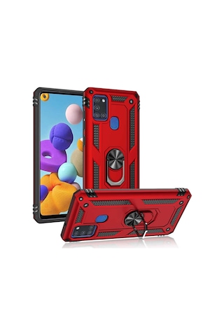 Samsung Uyumlu Galaxy M31S Yüzüklü Standli Vega Kilif Ekran Koruyucu 510435718