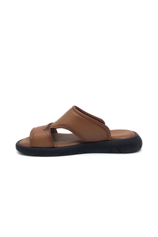 Taşpınar %100 Hakiki Deri İçi Dışı Ortopedik Erkek Yazlık Rahat Dikişsiz Terlik 40-45 Taba