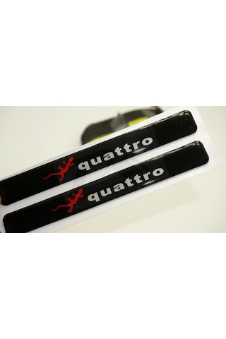 Audi Quattro Gecko Logo 3M 3D Damla Silikon Torpido Ayna Çamurluk
