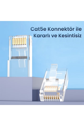 Veggieg Cat5e Rj45 Jack Ethernet Konnektörü Altın Kaplama 100 Adet