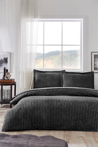 Özdilek Noir Battal Boy Lastikli Fitted Çarşaf Nevresim Takımı Antrasit