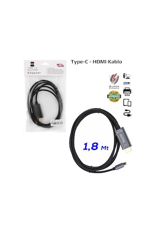 Auris Hdmc10 Type-c To Hdmı 4k 1.8m Ses Ve Görüntü Aktarım Kablosu