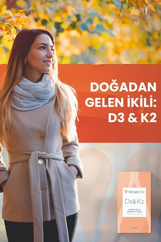 Wiserlife D3&K2 Vitamin D3 Ve Vitamin K2 İçeren Takviye Edici Gıda 20 ML