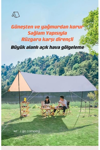 Shufa Glamping 500 300cm Tarp Güneş Ve Rüzgar Koruma Tentesi Bej