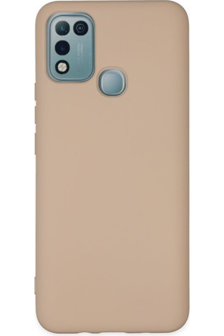 İnfinix Hot 10 Play İçi Kadife Kaplı Esnek Silikon Kapak Ryc/ Nano Lansman Pudra