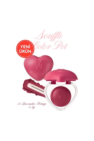 Dasique Kalp Tasarımlı Yoğun Pigmentli Köpük Yapılı Kadife Bitiş Sunan Ruj Souffle Color Pot 15 Lavender Potage 15 Lavender Potage