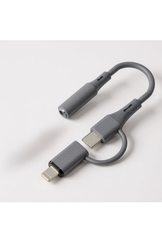 Microcase 2'si 1 Arada Type-c Ve Lightning To 3.5mm Aux Kulaklık Dönüştürücü Adaptör Kablosu-al5816