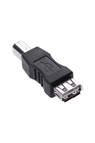 Sones Yazıcı İçin Usb 2.0 A Dişi - B Erkek Adaptör Konnektörü Af - Bm Dönüştürücü Siyah