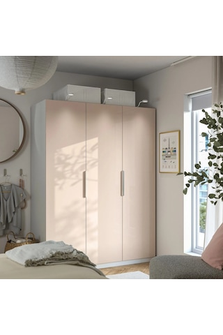 Ikea Beyaz Geniş Kapaklı Gardırop 150x60x201 Cm