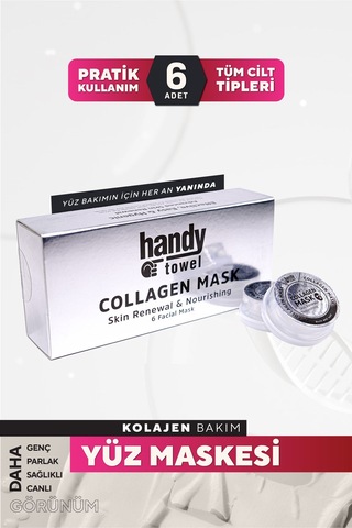 Handytowel Kolajen Kağıt Yüz Maskesi 6'lı
