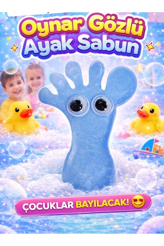 5 Adet Oynar Gözlü Ayak Sabun El Yapımı Gliserinli Çocuk Sabunu Eğlenceli & Hediye Seti