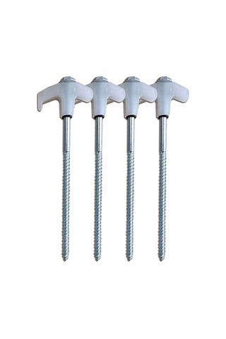 Novahub Siyah, Beyaz, Turuncu, Yeşil 8x200mm Çelik Kazıklar - 4'lü Set Beyaz Beyaz