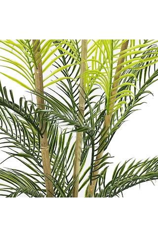 Yapay Çiçek Areka Ağacı Palmiye Ağacı Bambu Saplı Gümüş Saksılı S