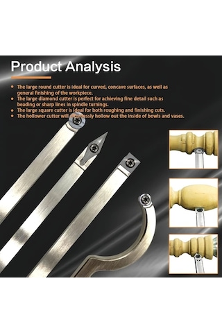 Elmpaly Elmas Radyuslu Sert Metal Ahşap Tornalama Kalemi Universal Keski Ucu