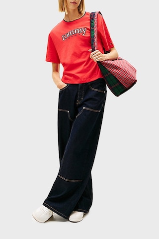 Tommy Jeans Bayan T Shirt Dw0dw22563 Xk3 Kırmızı Kırmızı