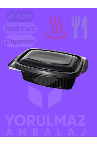 750 Cc Pp Kapaklı Sıcak Yemek Kabı 24 Lü Mikrodalgaya Uygun Sızdırmaz Paket Servis Kabı Siyah 750 Cc Pp Kapaklı Sıcak Yemek Kabı 24 Lü Mikrodalgaya Uygun Sızdırmaz Paket Servis Kabı Siyah