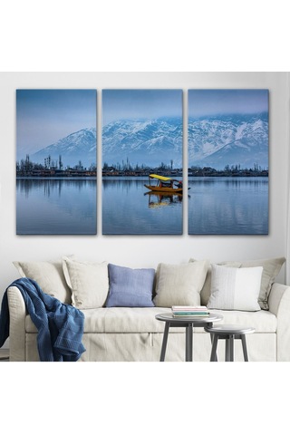 Es10 KY Özel Hindistan Srinagar Dal Gölü Kış Manzara Tablosu-1244 (50 x 70)