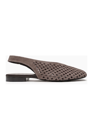Luvishoes Delızıa Vizon Süet Hakiki Deri Önü Kapalı Lazer Kesim Kadın Sandalet