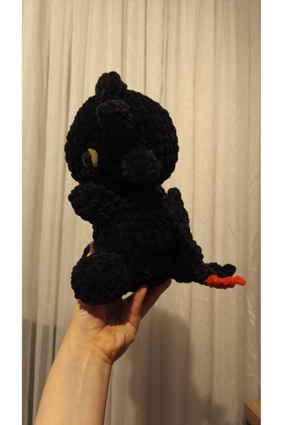 El Yapımı Tek Parça Tığ İşi Peluş: Dişsiz Model 1 Amigurumi 02 - Çok Renkli