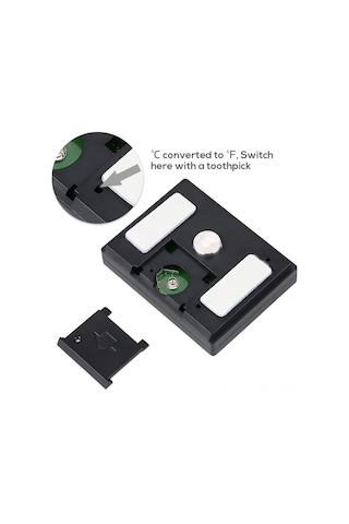 Mufunye Akvaryum Isı Ölçerü Kt502 Siyah Lcd Ekranlı Yüksek-düşük Sıcaklık Alarmlı Pil Yok