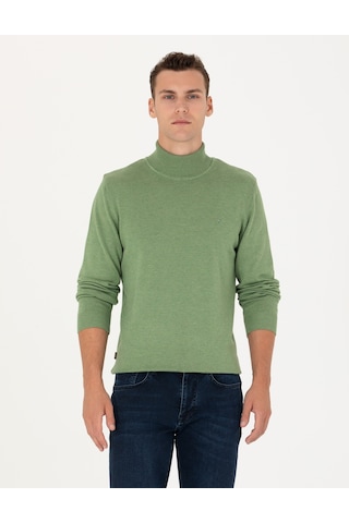 Pierre Cardin Erkek Koyu Yeşil Melanj Triko Kazak 50276162-vr127 Koyu Yeşil