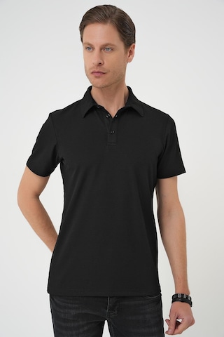 Efor Comfort Fit Polo Yaka Viskon Karışımlı Casual Siyah Tişört Ts 901 Siyah