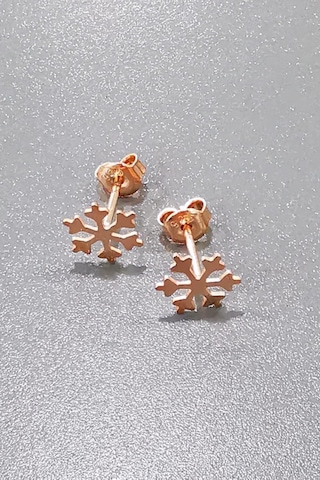 Omar Silver Kadın Kar Tanesi Çivili Gümüş Küpe