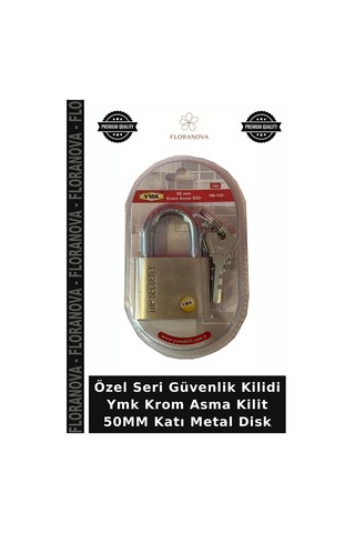 Özel Seri Güvenlik Kilidi Ymk Krom Asma Kilit 50mm Katı Metal Disk