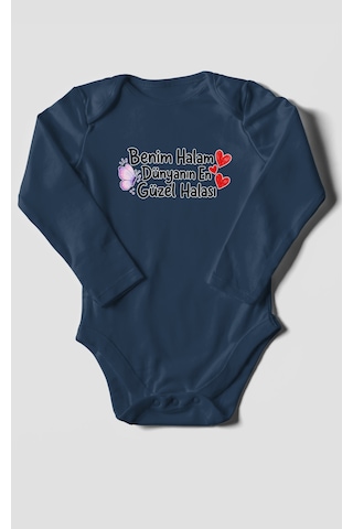 Morivokids Benim Halam Dünyanın En Güzel Halası Uzun Kollu Çıtçıtlı Bebek Body Lacivert