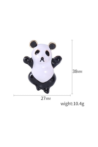 Siyah Blucome Sevimli Emaye Bambu Panda Hayvan Broş Çocuklar İçin Taklidi Yeni Moda Gömlek Elbise Sırt Çantası Takı Pimleri Siyah