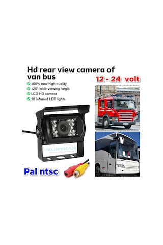 Tır Kamyon Uyumlu Metal Kasa 18 Ir Led Araç Kamera 12 24 V