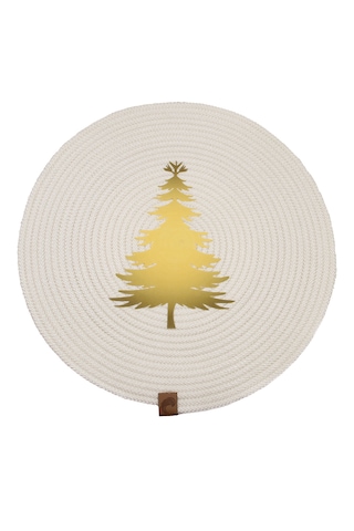 Christmas Yılbaşı Ağaç Temalı Beyaz Amerikan Servis Supla 35cm Beyaz