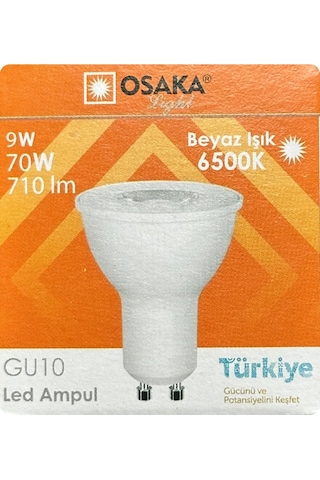 6 Adet Osaka 9w 70w Beyaz Işık 6500k Gu10 Duylu Led Çanak Ampul