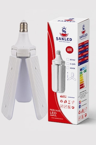 3 Kanatlı Pervane 48w Ampul Beyaz Işık- 4 Adettir 4 Adet