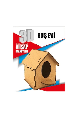 Ahşap Kuş Evi Maketi - 3 Boyutlu