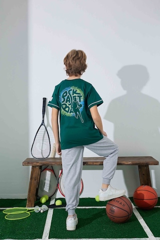 Tarık 6-11 Yaş Erkek Çocuk Pijama Basket 3944210 - Yeşil Yeşil