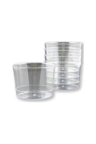 Sert Plastik Tatlı Kasesi Magnolya Kabı 250ml Şeffaf