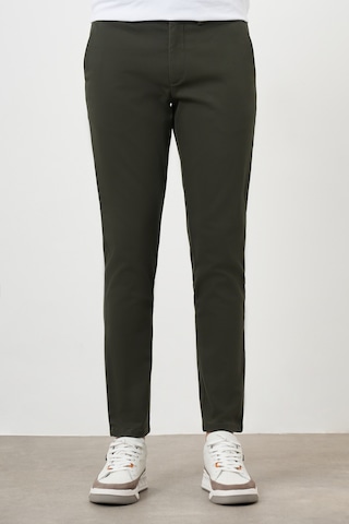 Morven Erkek Haki Yazlık Pileli Slim Fit Chino Pantolon Haki