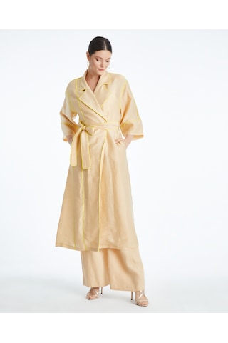 Kadın Biyeli Kap - Bağlama Kemer Detaylı - Modern Ve Şık - Günlük Ve Özel Günlerde Kullanım İçin Kap Bej