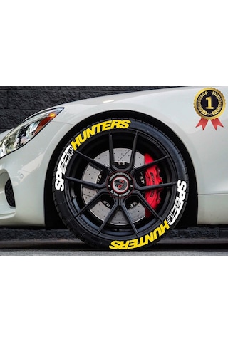 Çift Renk Speedhunter Lastik Yazısı 2.5 Cm Kauçuk Lastik Sticker Motor Ve Araçlar Için