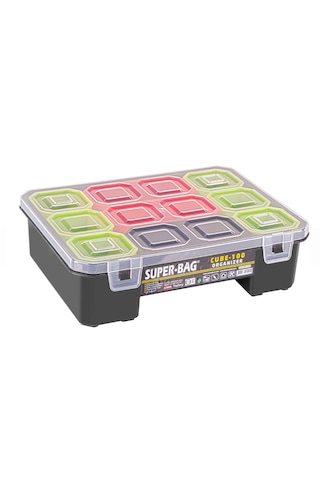 Super Bag Küp 100 Bölmeli Vida Çivi Düğme Taşıma Organizer Kutu N11.1175