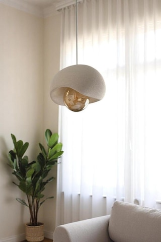 Beton Görünümlü Modern Şık Tarz Avize 25cm Oturma Odası Salon Yatak Odası Rustik Ampul Hediyeli Beyaz