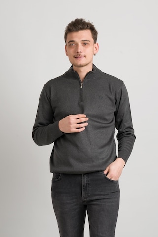 Regular Fit Yarım Balıkçı Fermuarlı Akrilik Viskon Karışımlı Erkek Triko Kazak 001