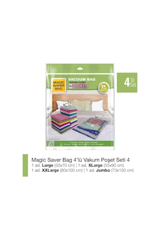 Magic Saver Bag 4'Lü Vakumlu Poşet Seti 4